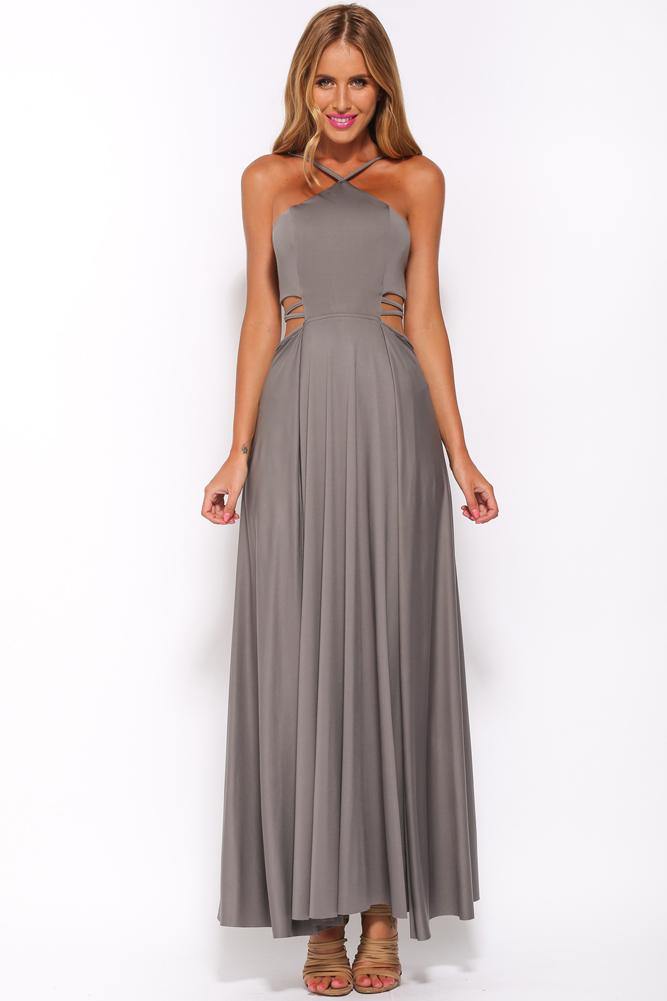 Kiss My Lips Maxi Dress Grey