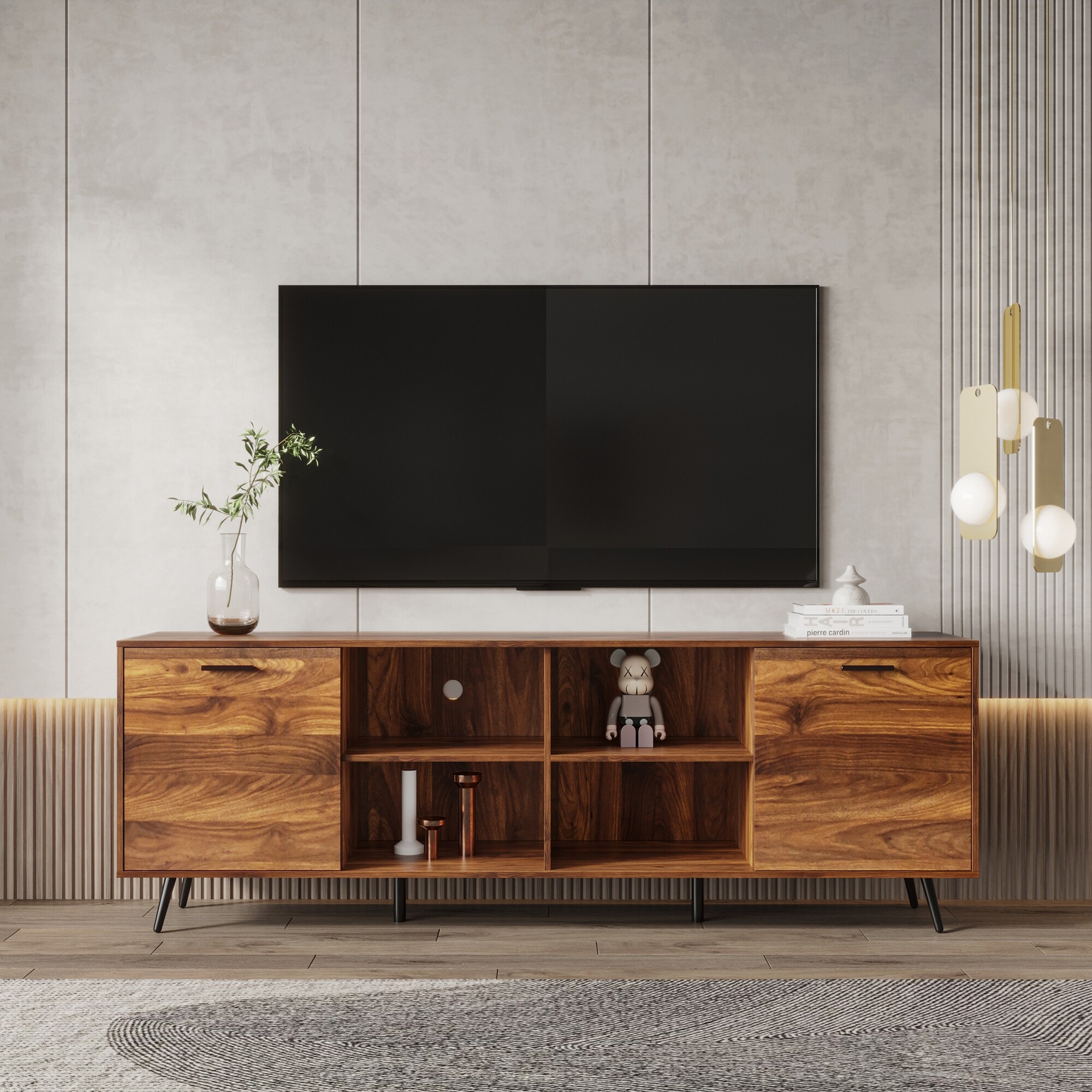 Modern Entertainment Center Adjustable Storage Cabinet