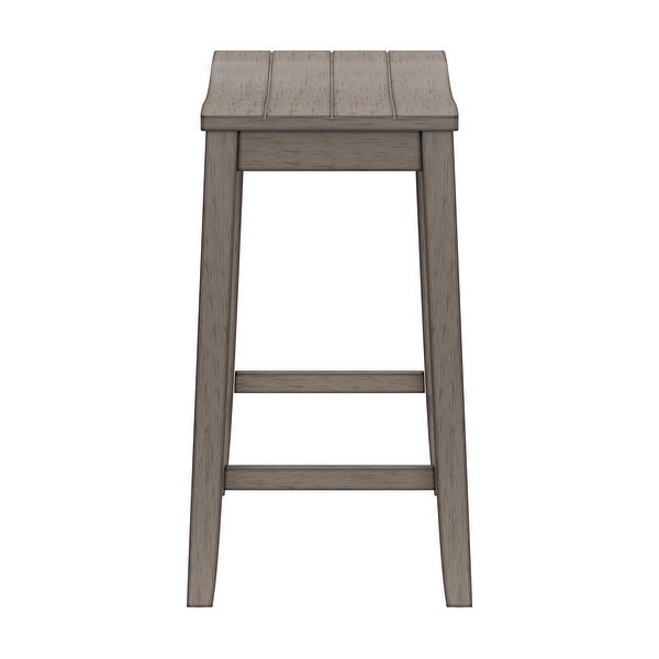 The Gray Barn Chatterly Wood Backless Counter Height Stool， Aged Gray - 24H x 18W x 12D