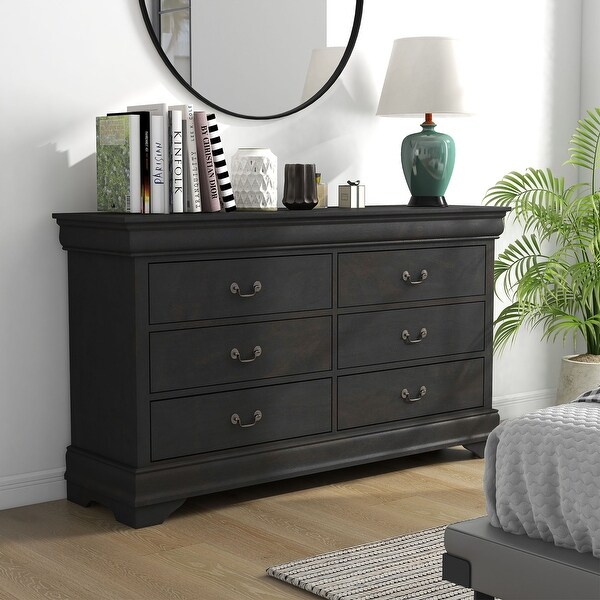 Furniture of America Lavina Contemporary 6-Drawer Dresser with Mirror - - 35634485