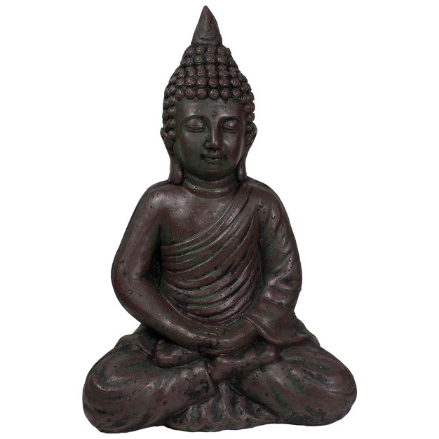 Dark Brown Meditating Buddha Outdoor Garden Statue