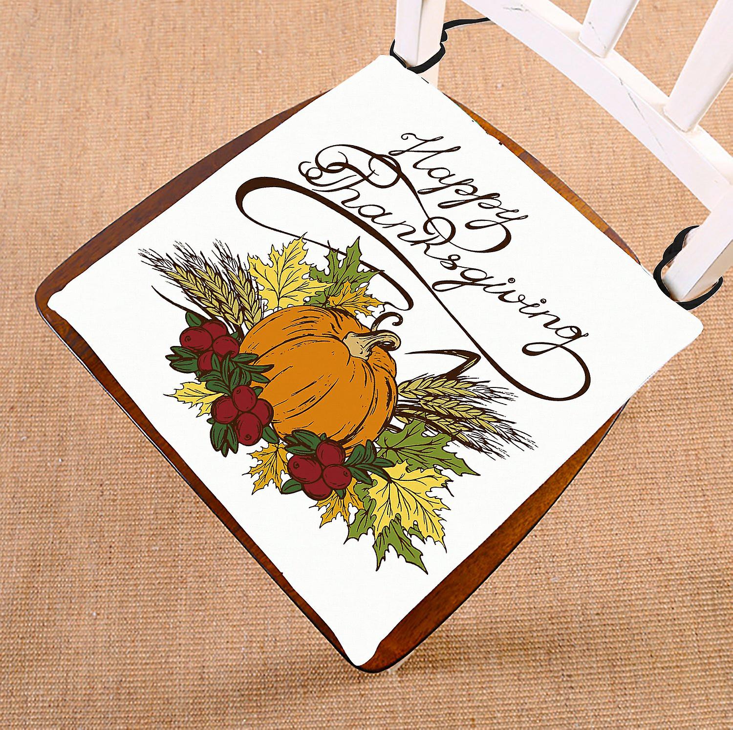 Happy Thanksgiving Day Pumpkin Seat Cushion Chair Cushion Floor Cushion 50x50 Cm