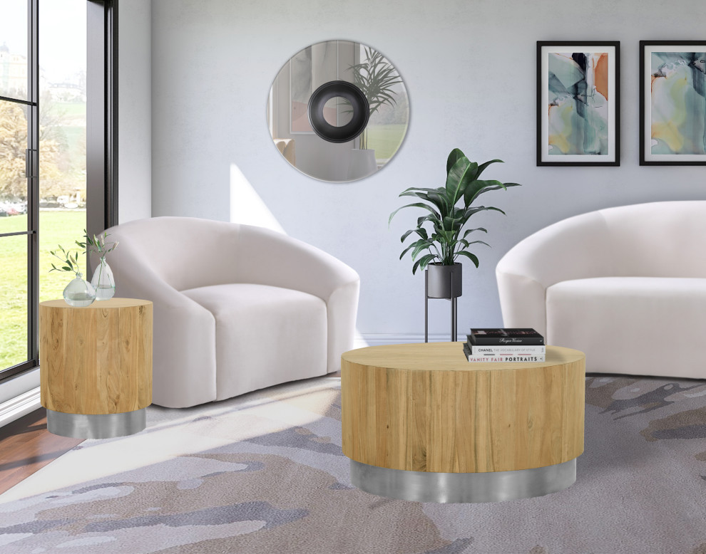 Acacia Wood Top Coffee Table   Contemporary   Coffee Tables   by Meridian Furniture  Houzz