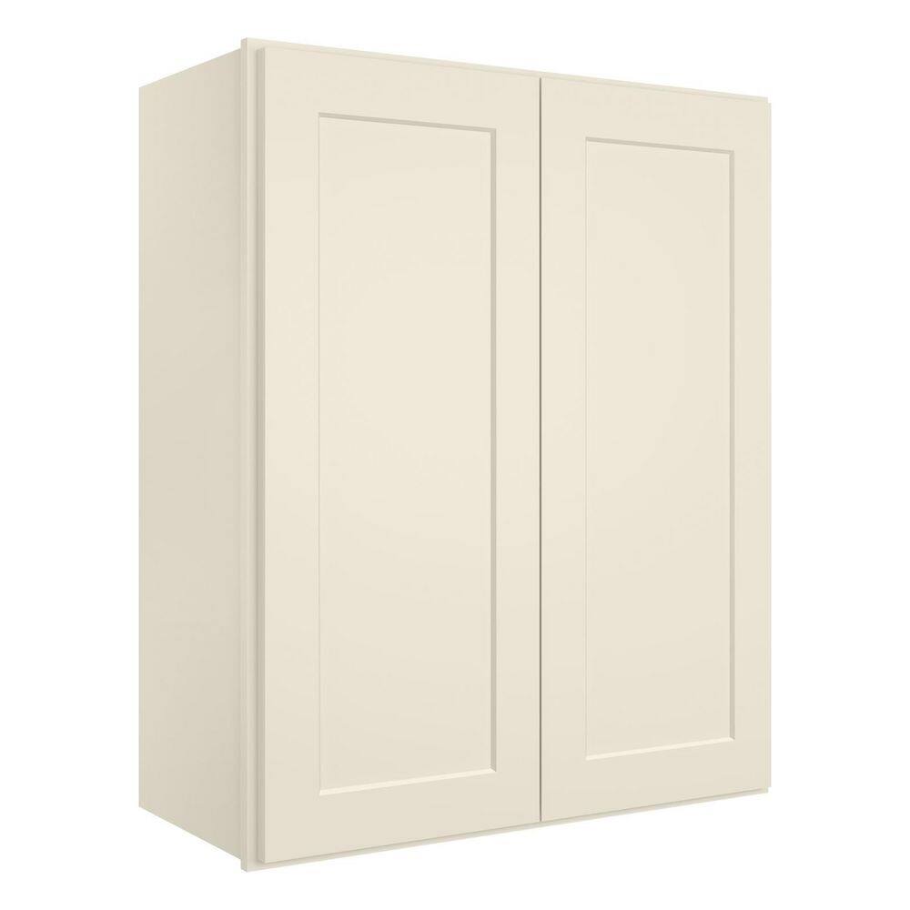 HOMEIBRO 33 in. W X 12 in. D X 36 in. H in Antique White Plywood Ready to Assemble Wall Cabinet 2-Doors 2-Shelves Kitchen Cabinet HD-SA-W3336-A