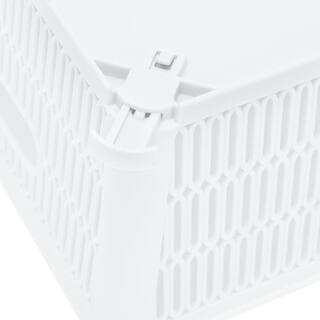 SIMPLIFY 4.72 in. H x 9.06 in. W x 11.02 in. D White Plastic Cube Storage Bin 2-Pack 25930-WHITE