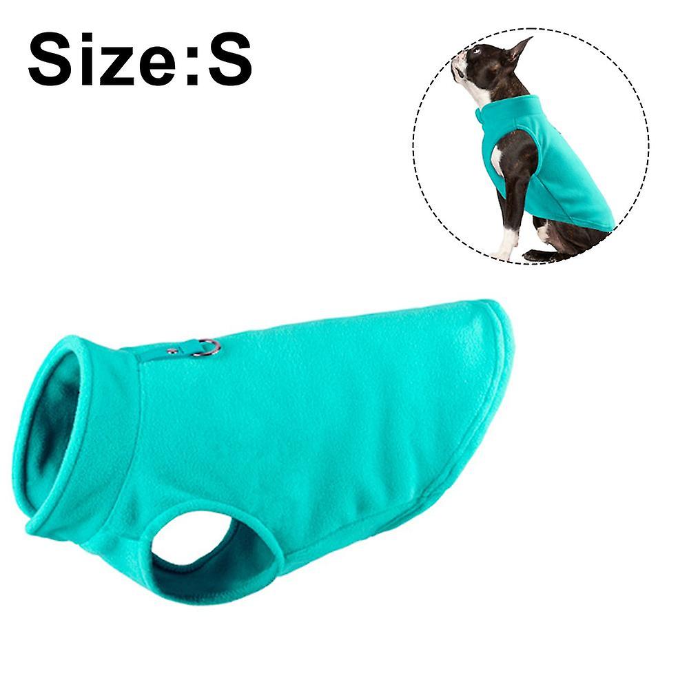 Warm Pullover Fleece Dog Jacket With O-ring Leash - Winter Small Dog Sweater Coat - Cold Weather Dog Clothes-green S