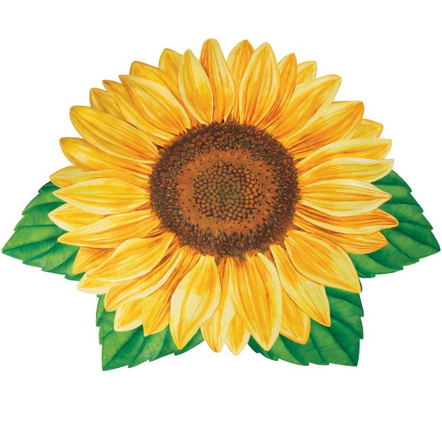 Collections Etc Unique Sunflower shaped Skid resistant Accent Rug