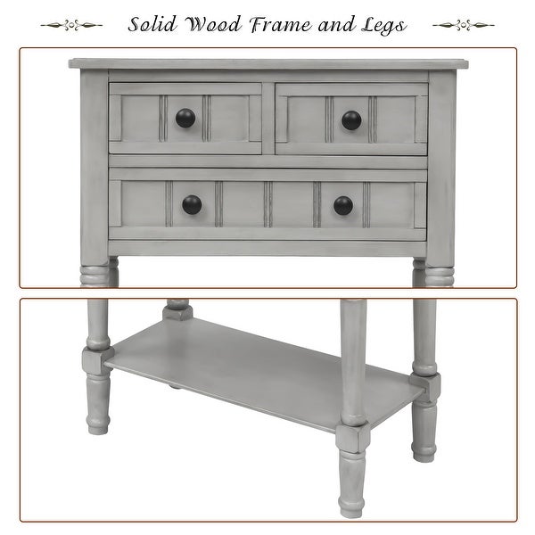 Console Table with Three Storage Drawers