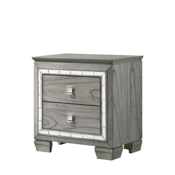 Acme 21823 Antares Nightstand  Light Gray Oak