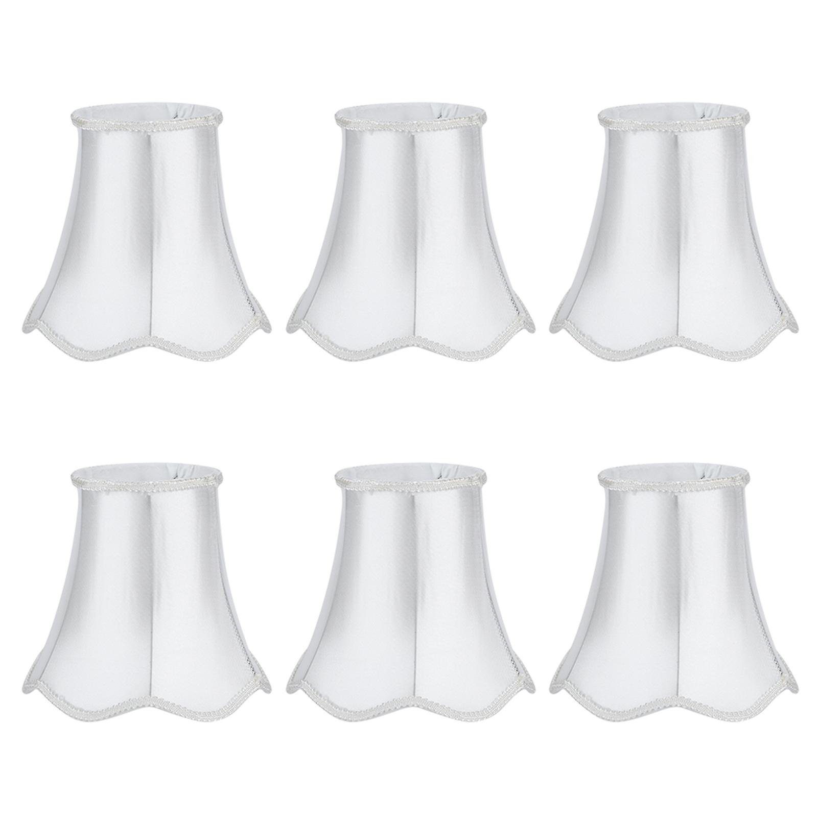 6pcs European Modern Chandelier Fabric Lampshade Wall Lamp Cover Light Fittings White