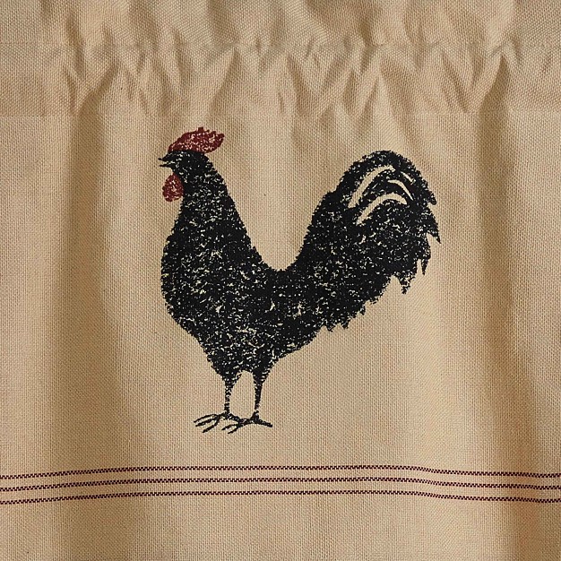 Park Designs Chicken Hen Pecked Lined Pleated Valance Rooster