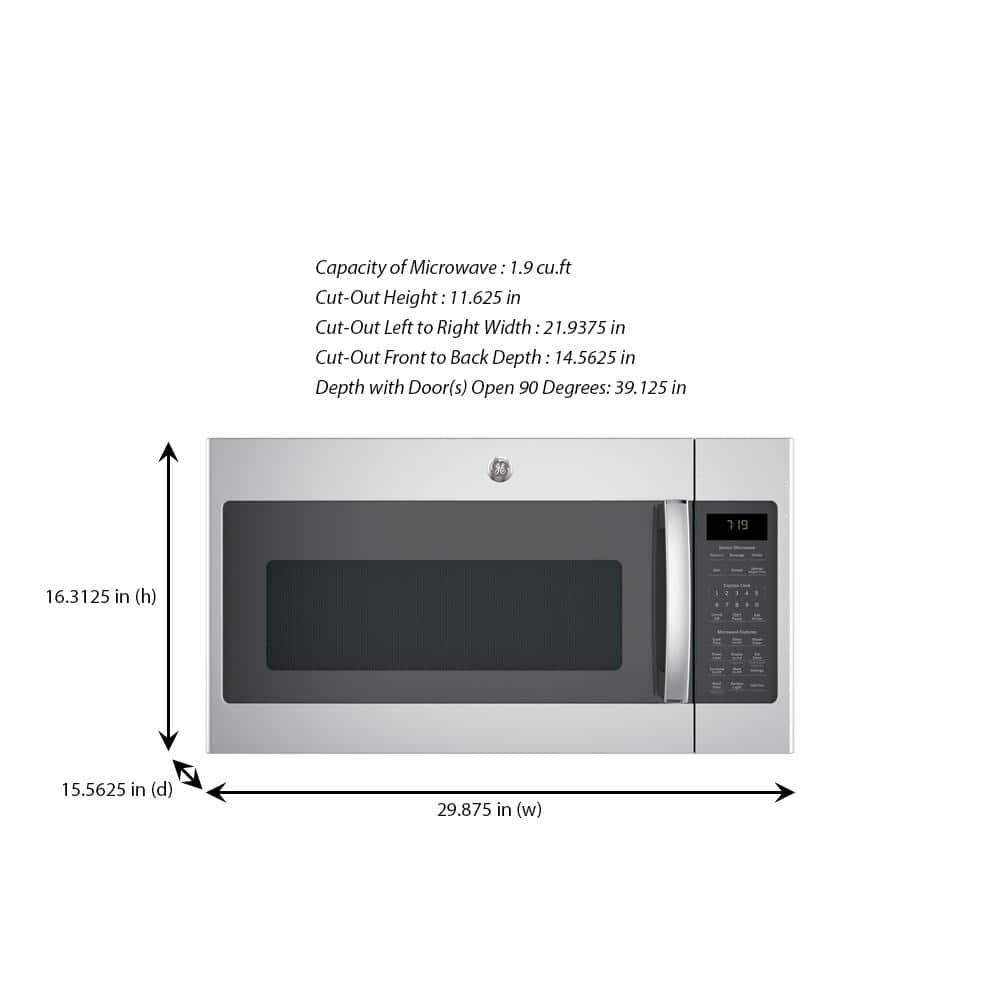 GE 19 cu ft OvertheRange Microwave in Stainless Steel with Sensor Cooking