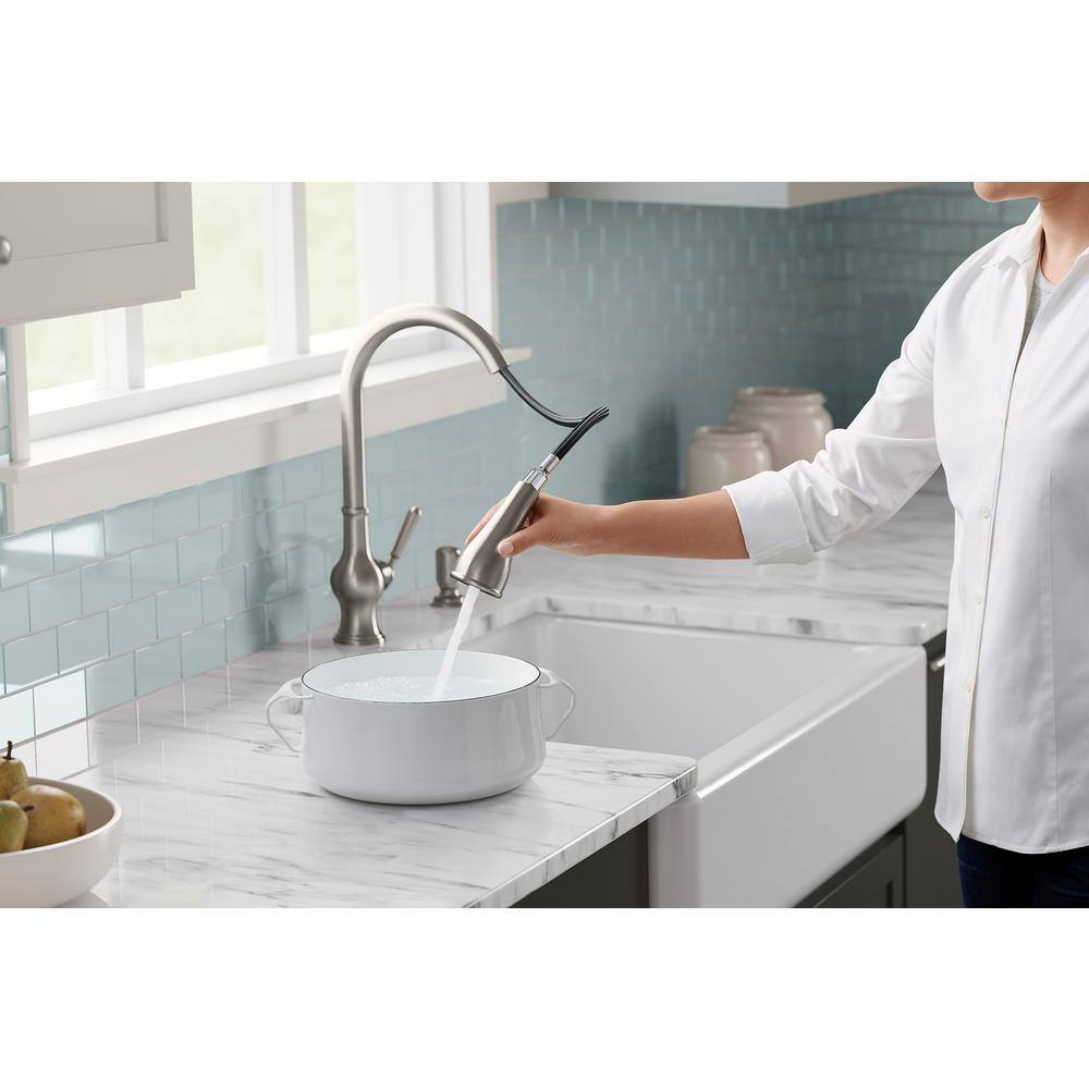 KOHLER Capilano Single-Handle Pull-Down Sprayer Kitchen Faucet with Boost Technology in Vibrant Stainless K-R24214-SD-VS