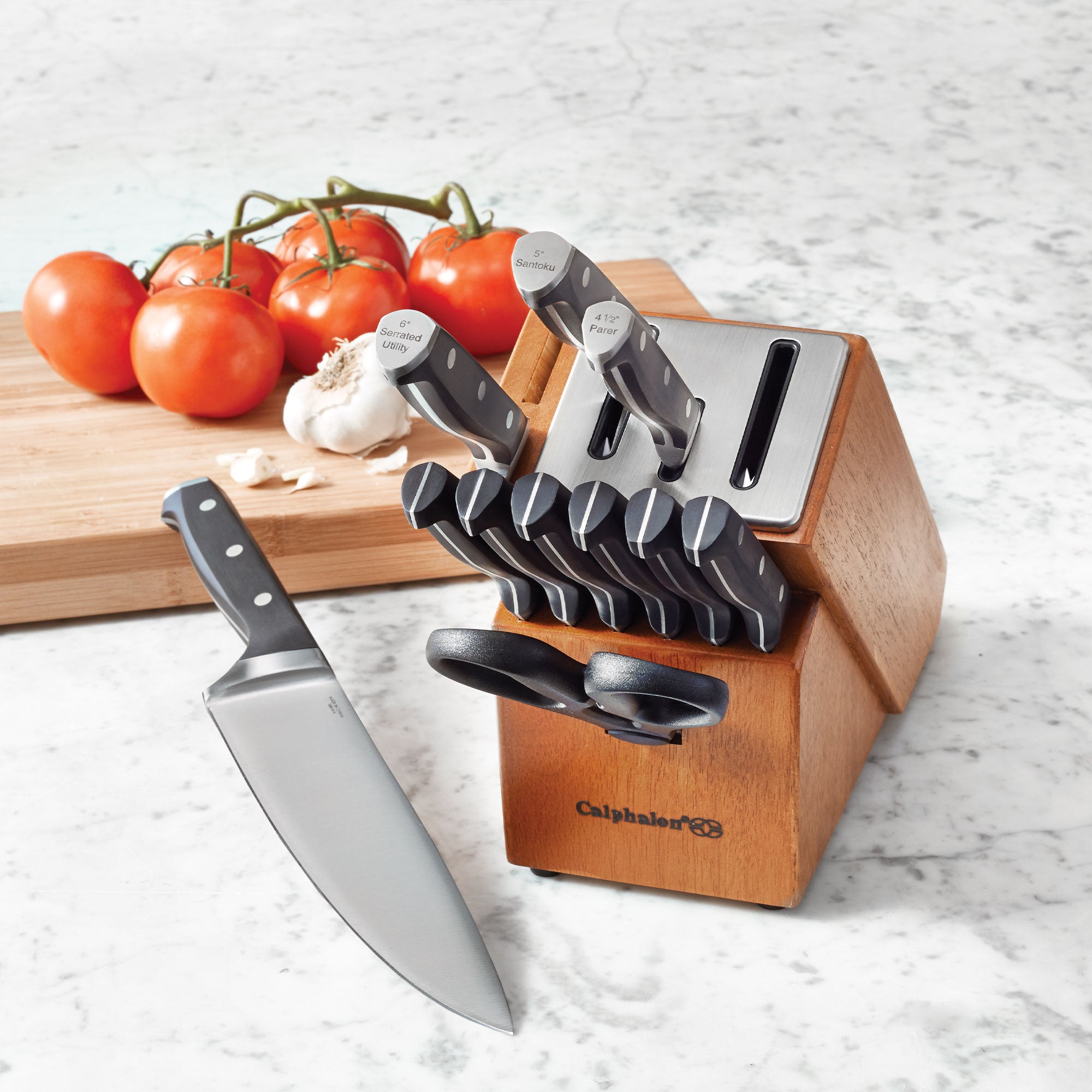 Calphalon 321 12 Piece Kitchen Cutlery Knife Block Set with Sharpener (Used)