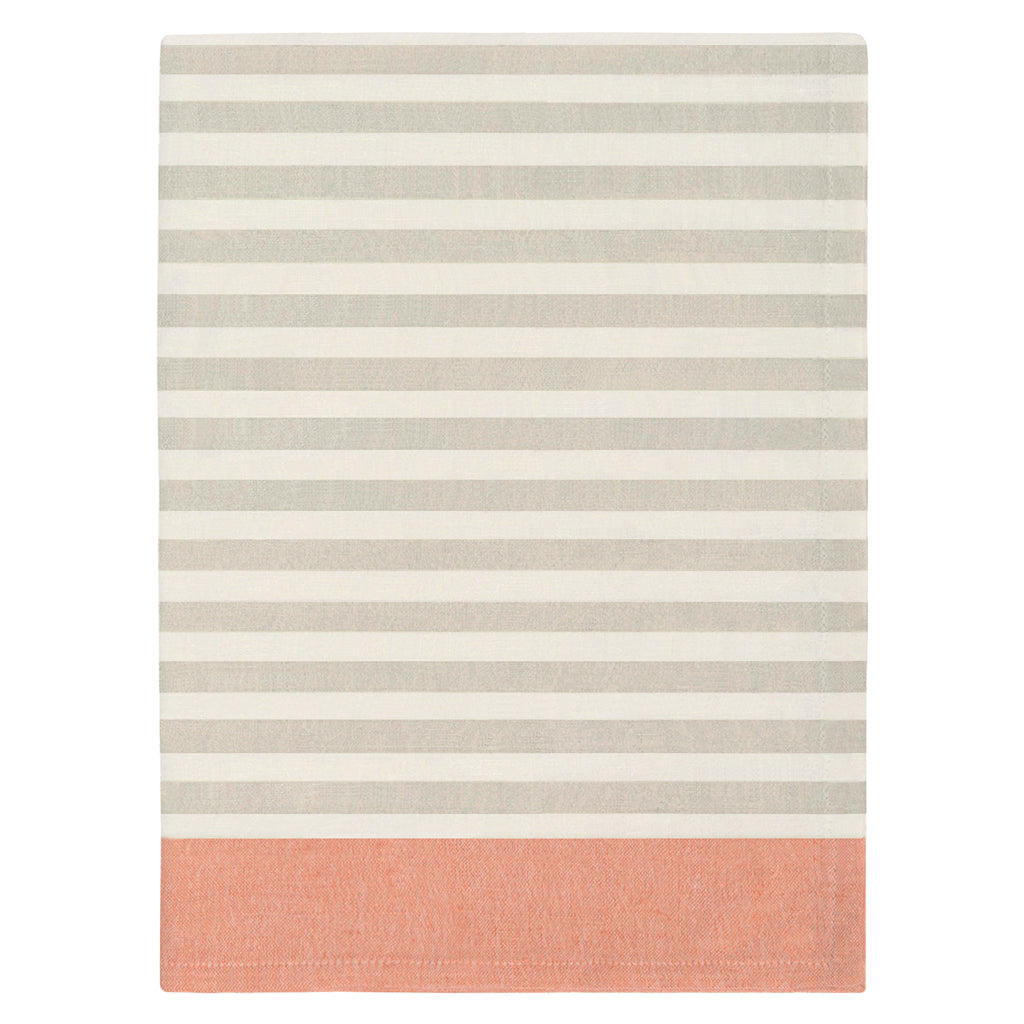 Border Stripe Beige and Orange Tea Towel  