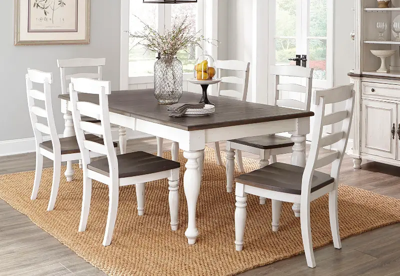 Bourbon County White Two-Tone 5 Piece Dining Room Set