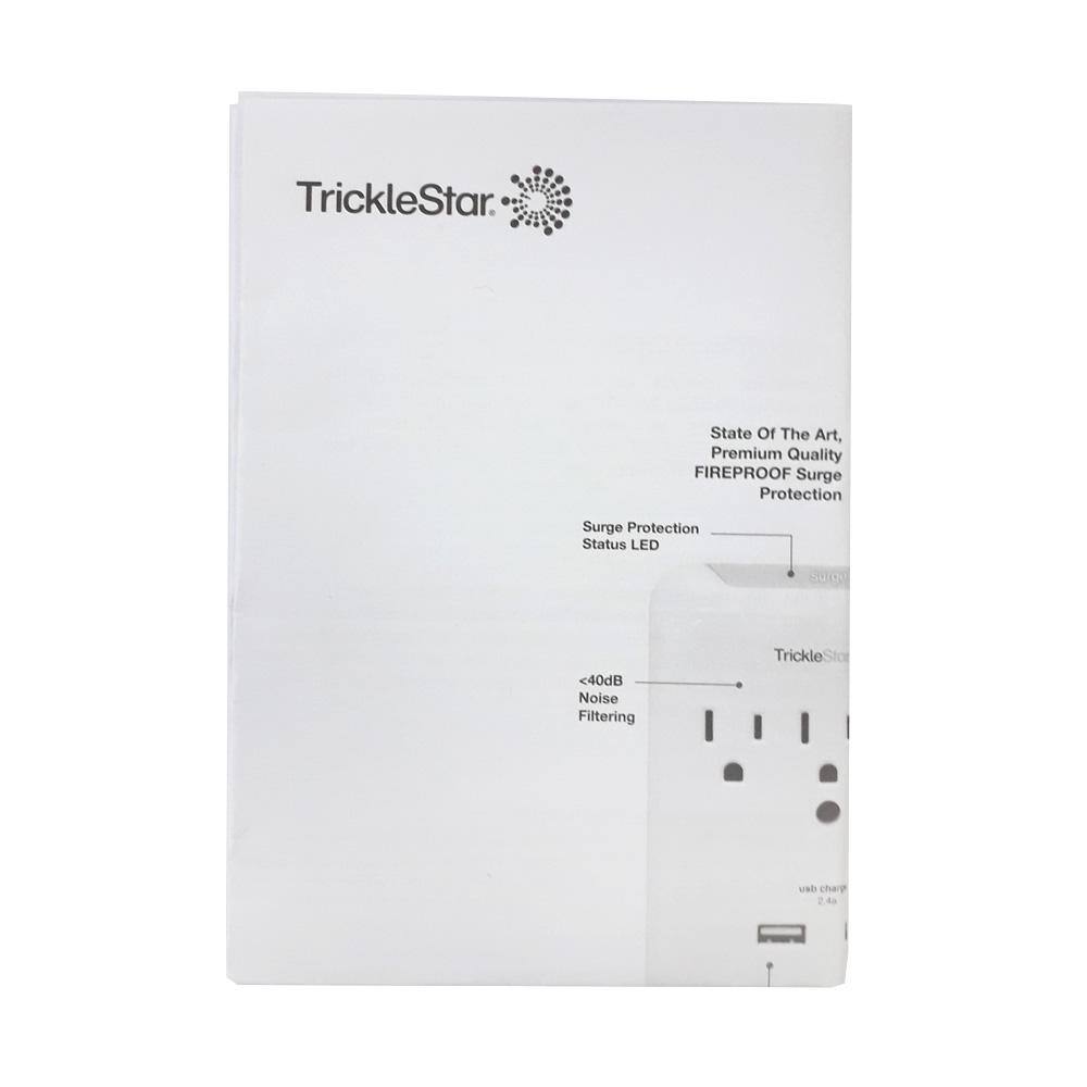 TRICKLESTAR 3-Outlet Surge Protector With USB Charging Ports TS1207