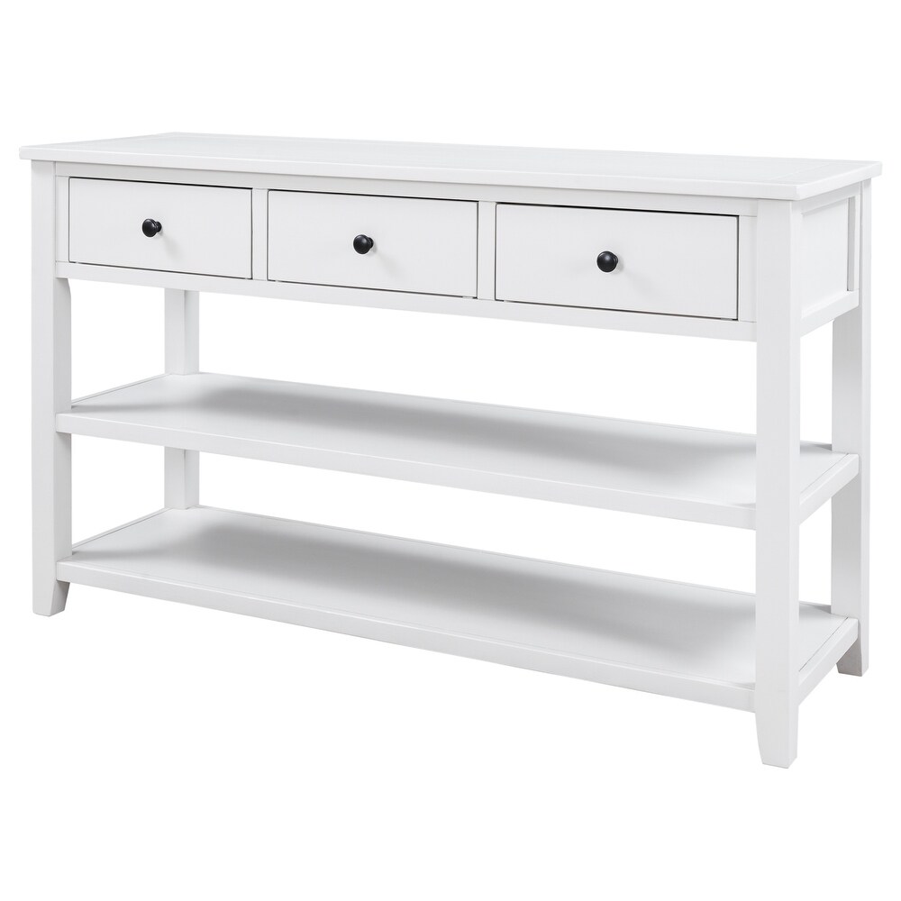 Console Table with Two Open Shelves