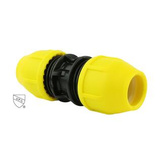 HOME-FLEX 1-14 in. IPS DR 11 Underground Yellow Poly Gas Pipe Coupler 18-429-012