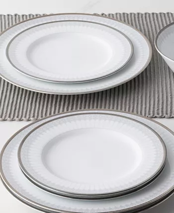 Noritake Silver Colonnade 4 Piece Salad Plate Set Service for 4