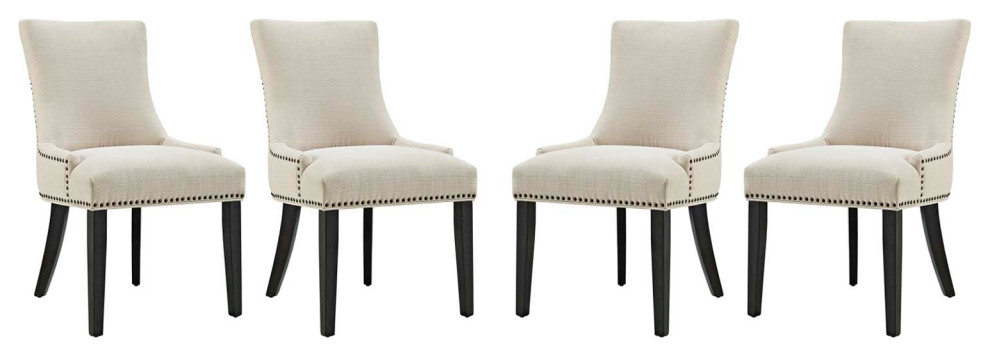 Beige Marquis Dining Chair Fabric Set of 4   Transitional   Dining Chairs   by Homesquare  Houzz