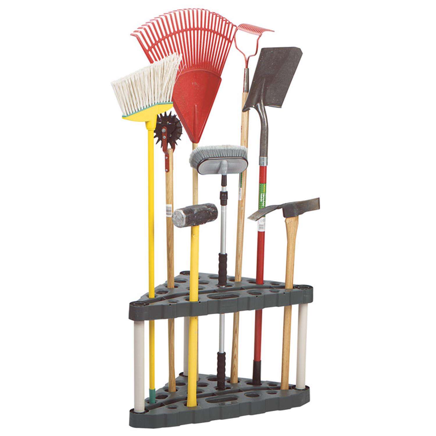 Rubbermaid 20 in. H X 32 in. W X 19 in. D Black Rubber Corner Tool Tower