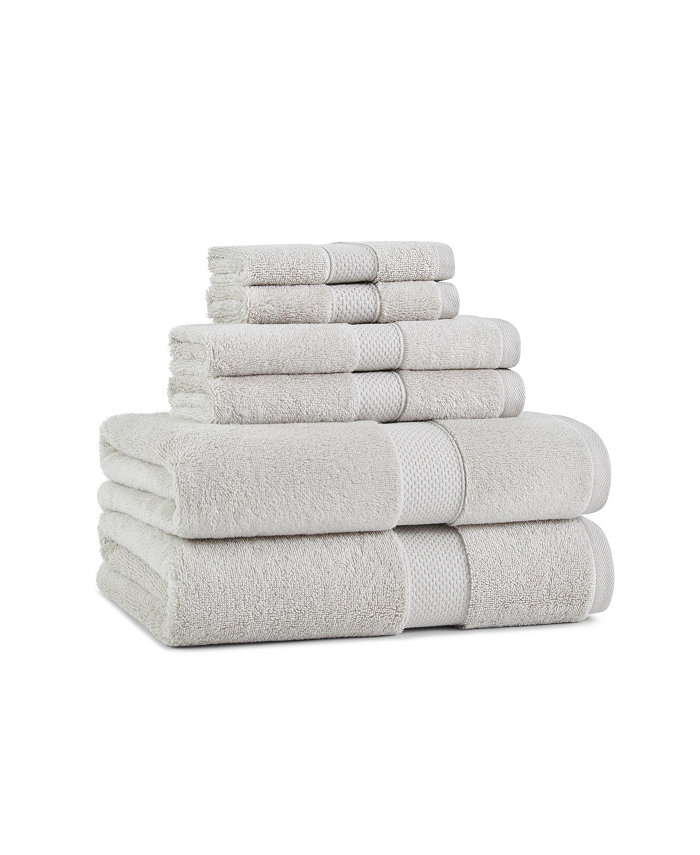 Aston and Arden Aston and Arden Egyptian Cotton Luxury Bathroom Towel Set (6 Pieces: 2 Bath Towels 30x54 2 Hand Towels 16x30 2 Washcloths 13x13) 600GSM Seven Color Options Jacquard Dobby Border