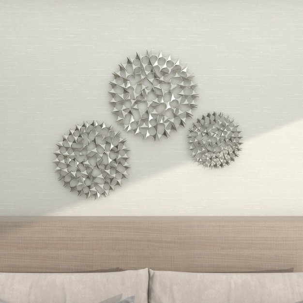 Set Of 3 Metal Starburst Wall Decors With Cutout Design Olivia amp May