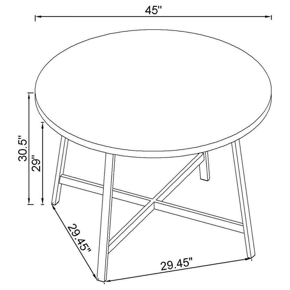 Coaster Furniture Alcott Round Faux Carrara Marble Top Dining Table