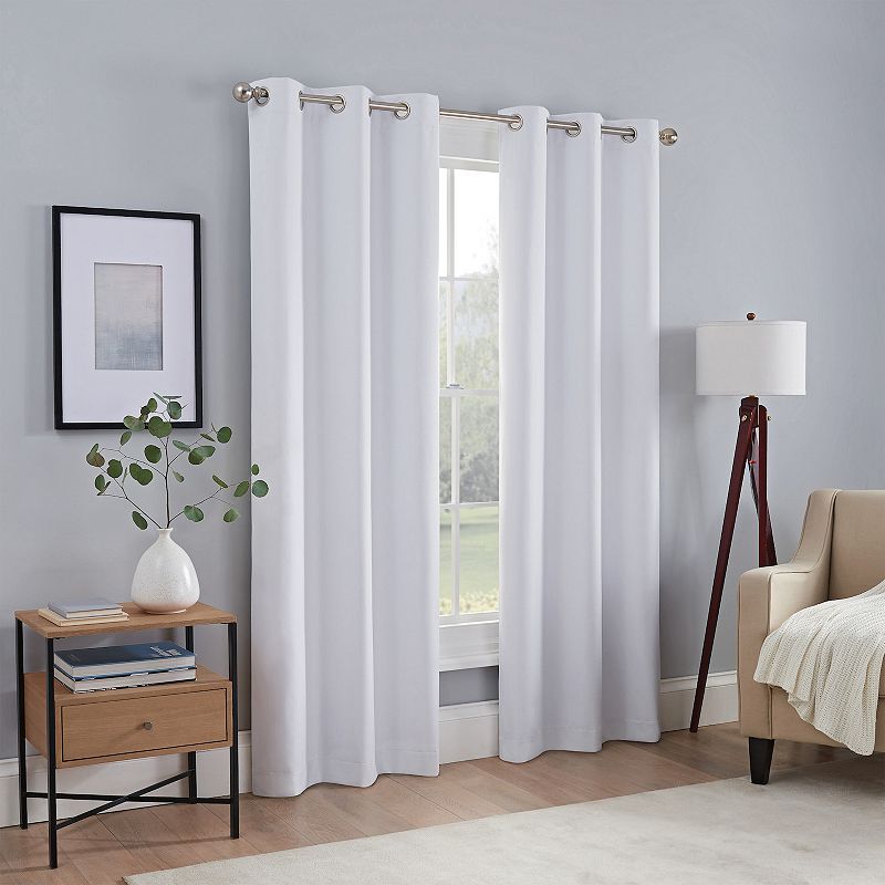 eclipse Khloe 100% Absolute Zero Blackout Solid Textured Thermaback Window Curtain Panel