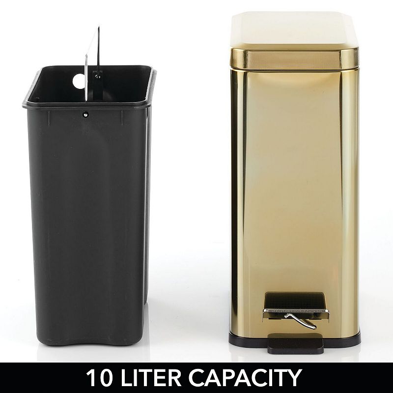 mDesign 10L Step Trash Can， Garbage Bin， Removable Liner Bucket