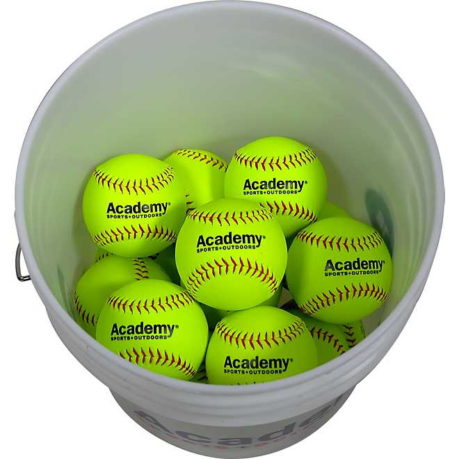 Academy Sports + Outdoors 11 in Fast-Pitch Practice Softballs 18-count Bucket