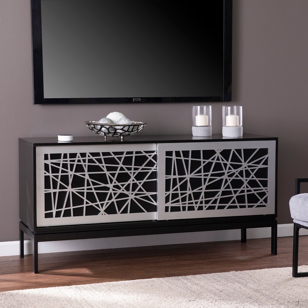 SEI Furniture Albers Contemporary Black Wood Media TV Stand for TV's up to 54\