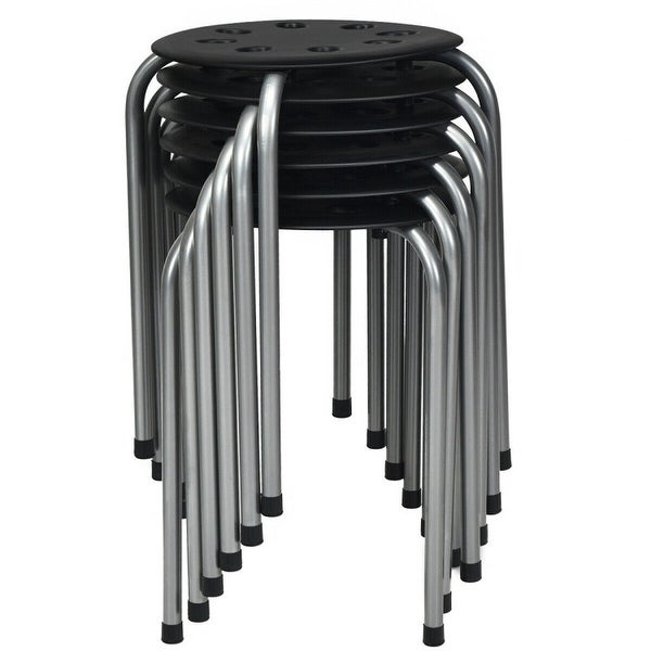 Set of 6 Portable Plastic Stack Stools - 14.5