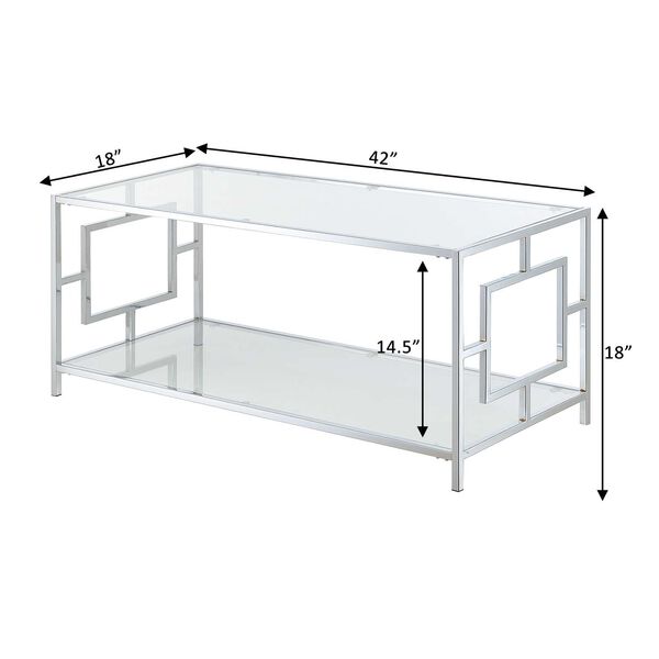 Town Square Glass and Chrome Coffee Table with Shelf