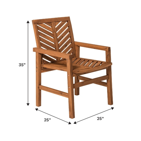 Middlebrook Acacia Wood Chevron Patio Chair (Set of 2)