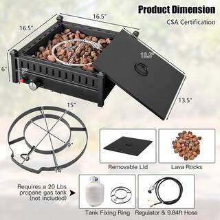 HONEY JOY Portable Propane Fire Pit 40000 BTU Tabletop Fire Pit for Tables with 2 in. Umbrella Hole Compact Propane Fire Pit TOPB006545