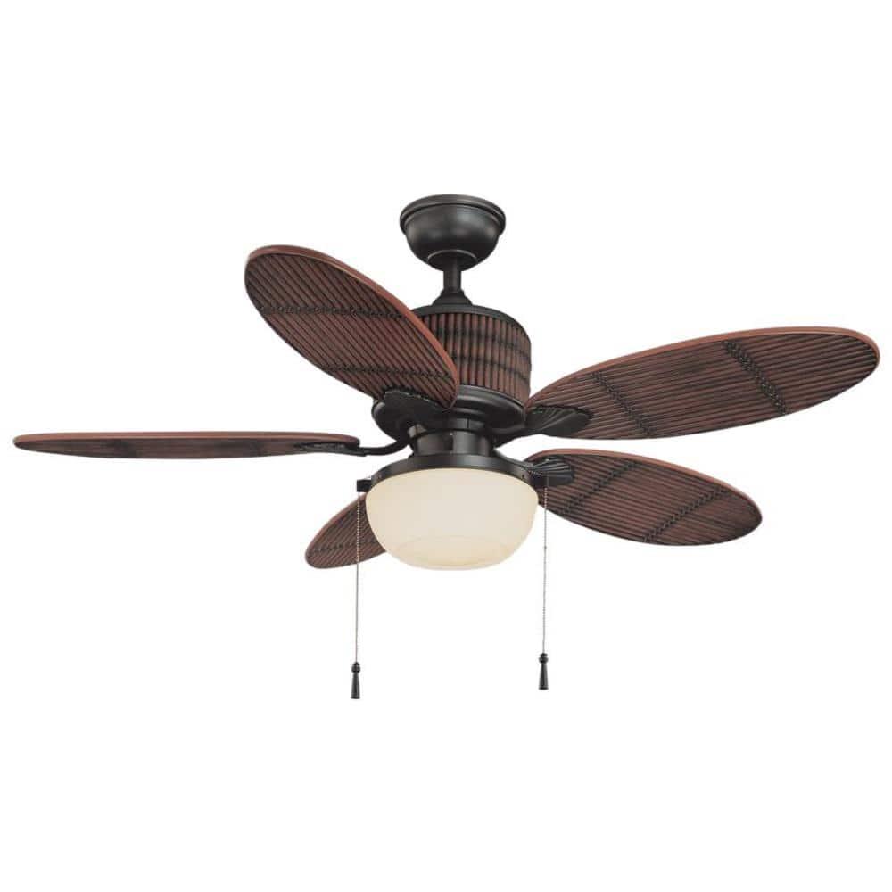 Home Decorators Collection Tahiti Breeze 52 in LED IndoorOutdoor Natural Iron Ceiling Fan with Mahogany Bamboo Accents