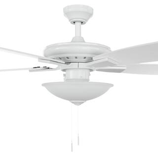 Hampton Bay Menage 52 in. Integrated LED White Ceiling Fan with Light Kit and Remote Control Works with Google and Alexa 14603W