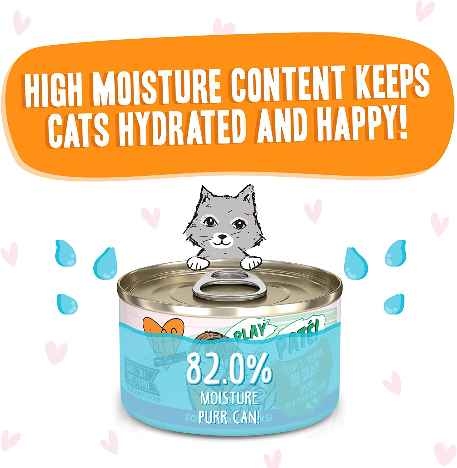 Weruva Wet Cat Food B.F.F. Play - Best Feline Friend Paté Lovers， Aw Yeah!， Tuna and Salmon Oh Snap! with Tuna and Salmon， 2.8oz Can (Pack of 12)