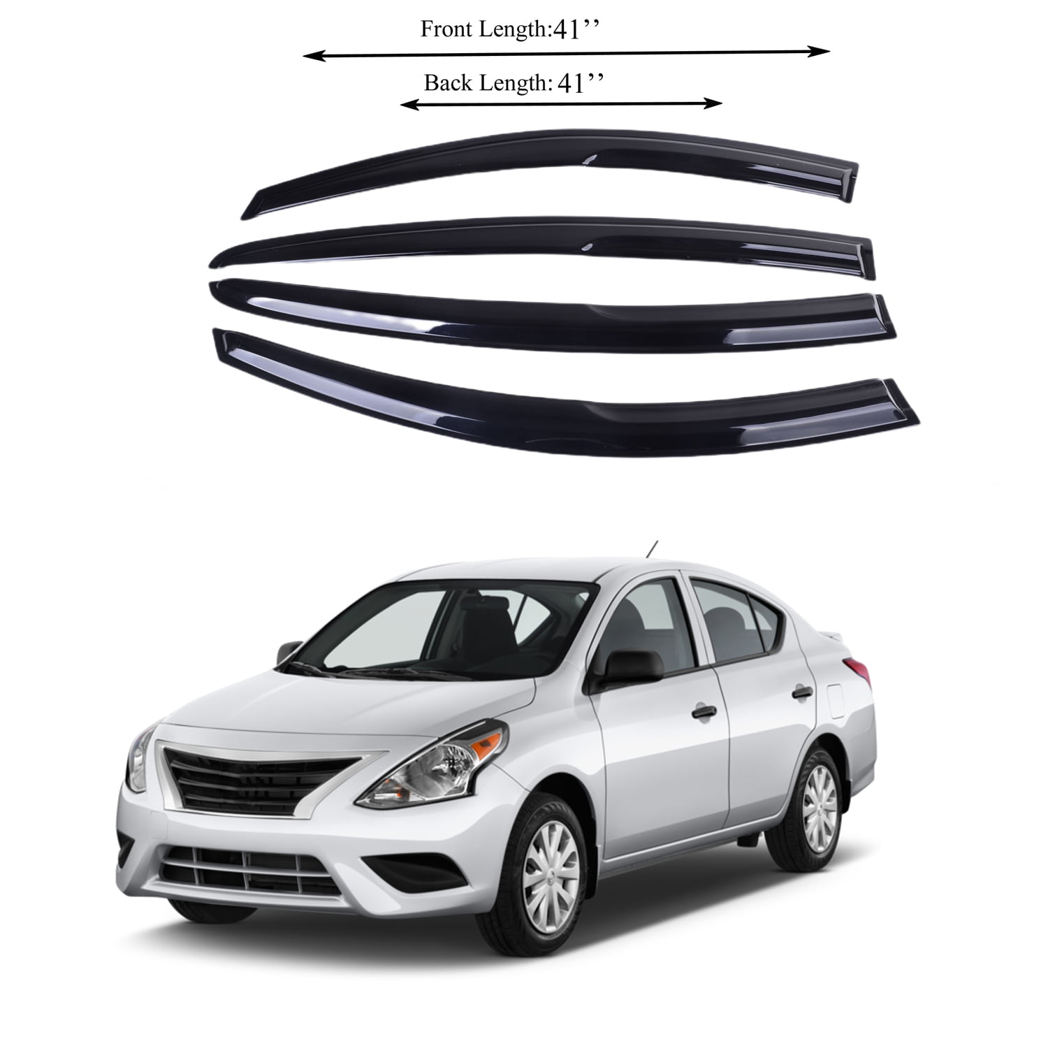 Fits for VERSA 1216 Acrylic Side Window Visor Sun Rain Deflector Guard