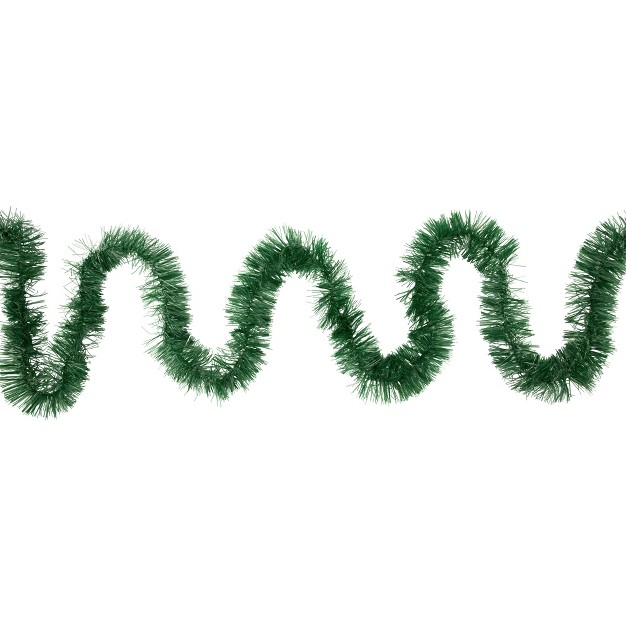 Unlit Green Tinsel Christmas Garland