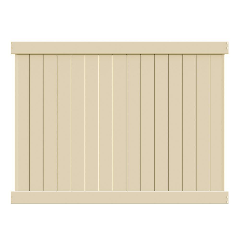 Barrette Outdoor Living Bryce 6 ft. H x 8 ft. W Sand Vinyl Un-Assembled Fence Panel 73014728