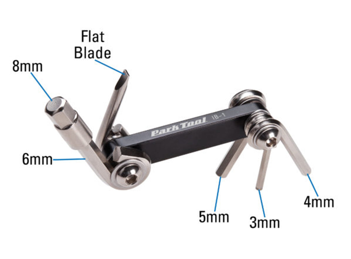 Park Tool I-Beam Mini Folding Multi-Tool IB-1 - Black-Silver