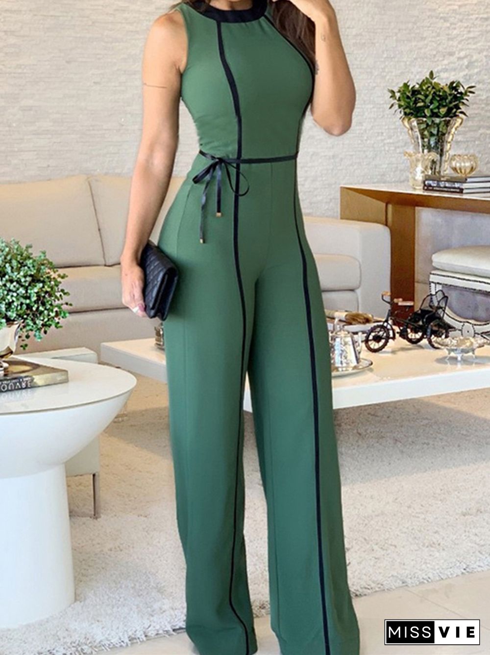 Sleeveless Wide Leg Jumpsuit