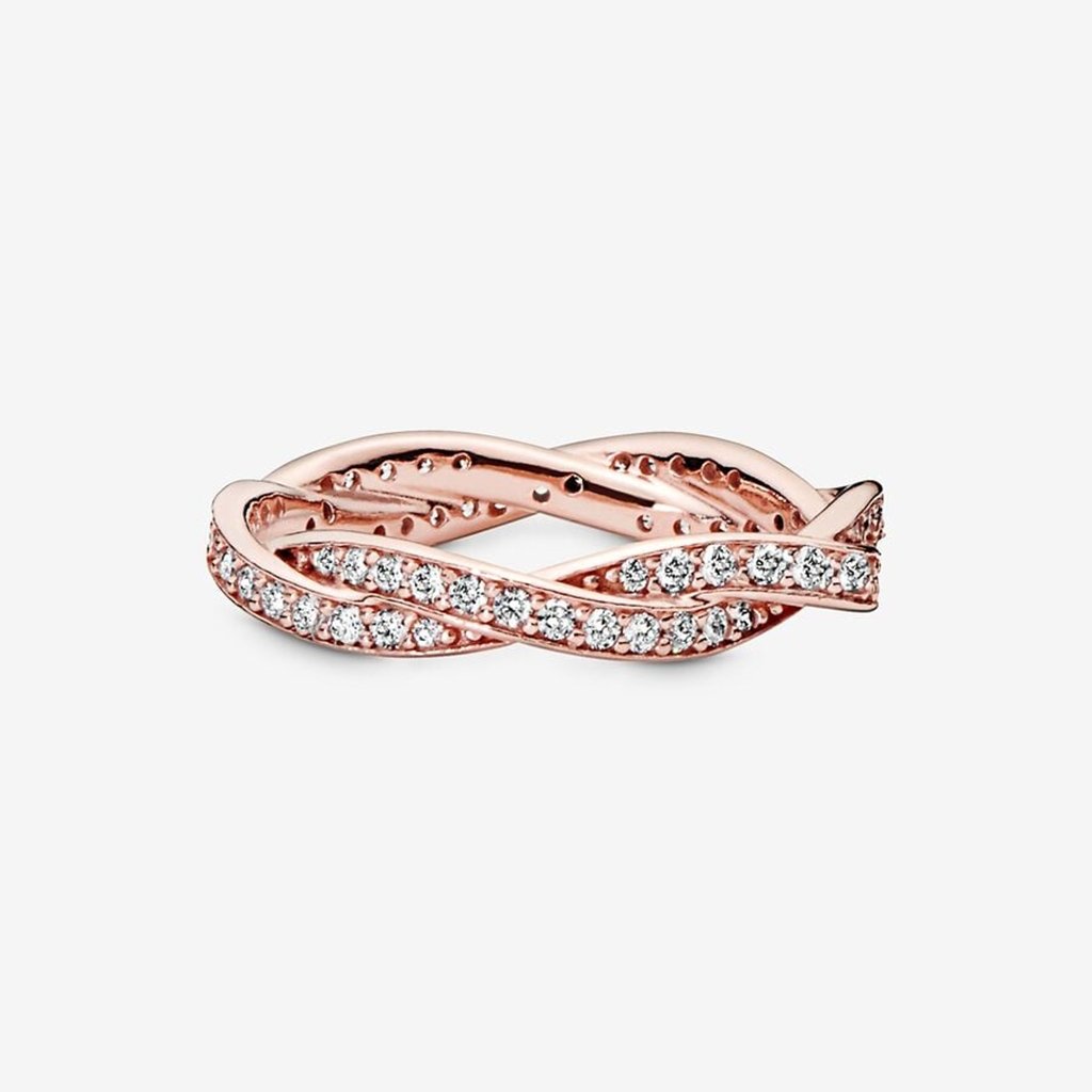 PANDORA  Sparkling Twisted Lines Ring