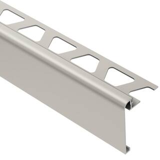 Schluter Systems Rondec-Step Satin Nickel Anodized Aluminum 516 in. x 8 ft. 2-12 in. Metal Tile Edging Trim RS80AT39