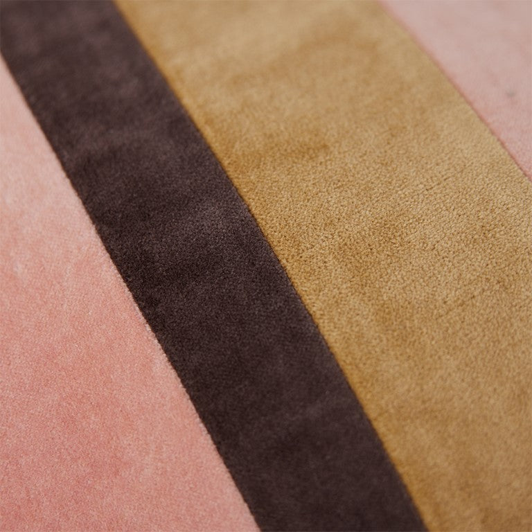 Striped velvet pillow Sunkissed