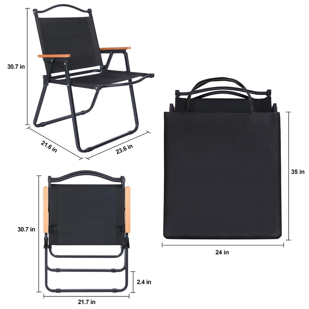 Outdoor Folding Camping Chair with Handle and Storage Bag 1 Piece L Size