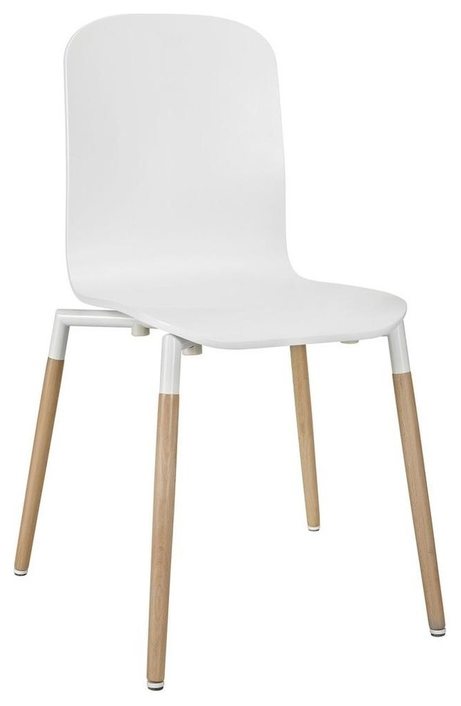 Modern White Stack Dining Wood Side Chair   Scandinavian   Dining Chairs   by BisonOffice  Houzz